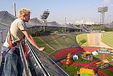 View from tentroof into the Olympiastadion Munich