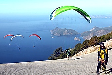 Paragliding starting point at Babadag Mountain in altitude 1900 m