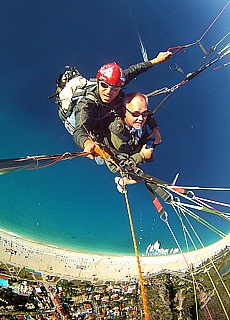 Paragliding from 2000 m high Babadag Mountain downto Oludeniz beach