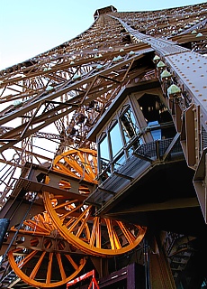 View from the first platform to the Eiffel Tower summit