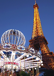 Nostalgic carousel in front of the Eifel Tower