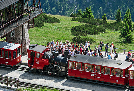 Schafberg Steam railway at the summit station