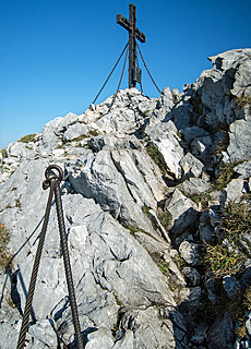 Klettersteig am Schober Gipfelkreuz
