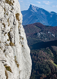 Blick von der Schober Felswand zum Schafberg