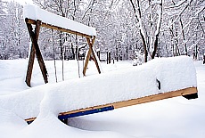 Winter romance in Munich - childrens playground