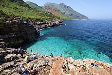 Swimming in the 	nature park Lo Zingaro