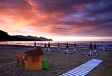 Sunset on the beach of Castellamare del Golfo