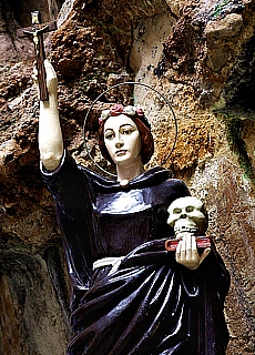 Holy Santa Rosalia in the grotto of Monte Pellegrino