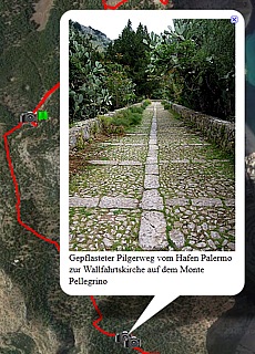 GPS Track Pilgrims walk onto Monte Pellegrino