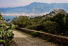 Pilgrims walk onto Monte Pellegrino