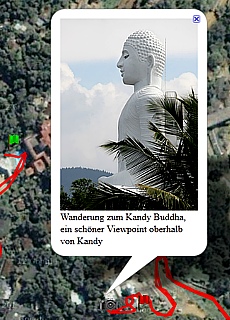 GPS Track hiking to Kandy Buddha