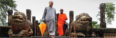 Buddhist monks in Polonnaruwa