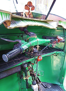 Spartan interior of a Tuk Tuk