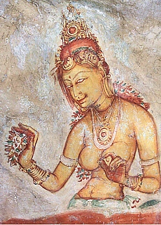 sexy Sigiriya cloud girl wallpainting