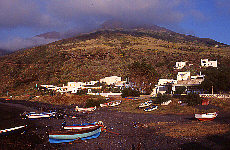 Volcano Stromboli at dawn