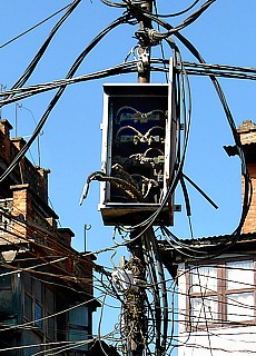 And it works still - messy power lines in Kathmandu