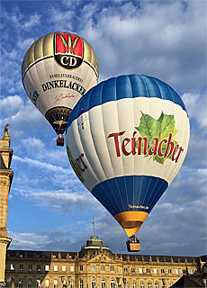 Hot Air Ballooning Start am Stuttgarter Schloss