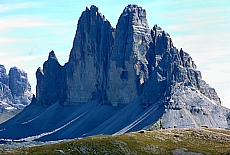 Three Peaks behind the Heimkehrerkreuz in Alta Pusteria valley