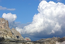 Tre Cime hut in the Dolomite Alps