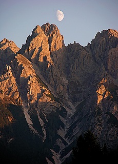 Moonrise at Toblach in Alta Pusteria valley