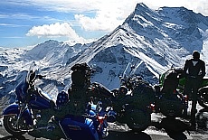 Motorbice driver on Grossglockner Alpine highway