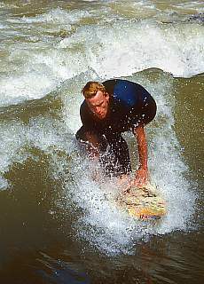 River Isar surfer on permanent waterwave