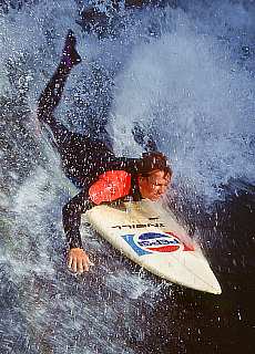 River Isar surfer on permanent waterwave