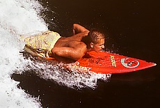 River Isar surfer on permanent waterwave