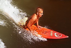 River Isar surfer on permanent waterwave