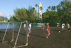 Footballtraining on Venus Point