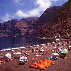 Beach with black lavasand in Los Gigantos