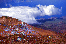 Lookout from Teide summit down to the coast