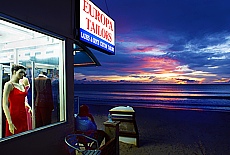Tailors shop neonlights on the beach of Ko Lanta