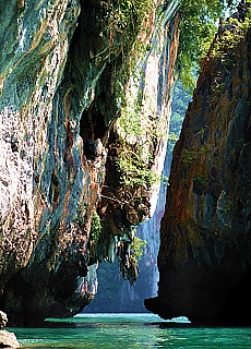 Limestone cliffs form the chamber of Ko Hong