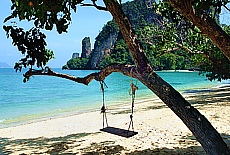 Swing on the beach of Pakbia Island