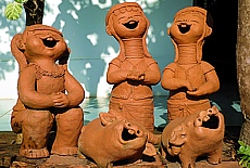 Clay figures loving pigs from Chiang Mai
