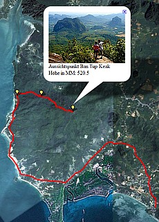 GPS-Track lookout Ban Tup Keak mountain (4,3 km hiking)