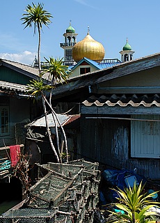 Floating market with mosque on Panyee Island