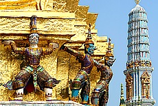 Giant temple guardians in Royal palace of Bangkok
