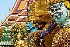 Giant temple guardians in Royal palace of Bangkok