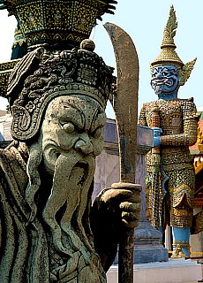 Temple guard at Royal Palace in Bangkok