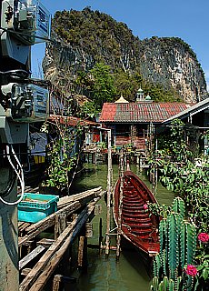 Floating market with mosque on Panyee Island