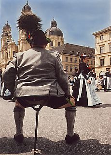 Bavarian traditional costume parade at Odeonsplace