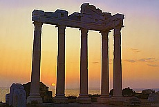 Sunset at Apollon temple in Side