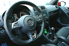 Cockpit of VW Golf GTD mit leather interior