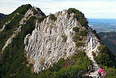 View from Heimgarten ridge walk to Schlehdorf summit cross