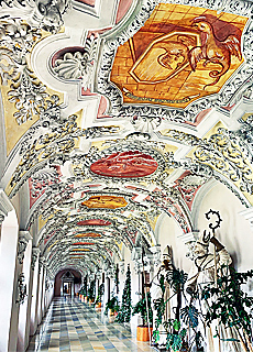 Walkway in the Prelates Wing at Wessobrunn Monastery